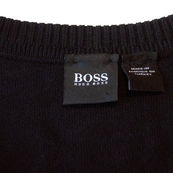 Hugo Boss Black Houndstooth Palet V-Neck Sweater - Picture 3 of 5